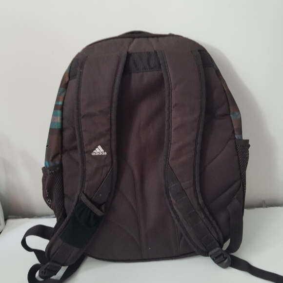 *SOLD* ADIDAS backpack plaid brown green - Picture 3 of 4